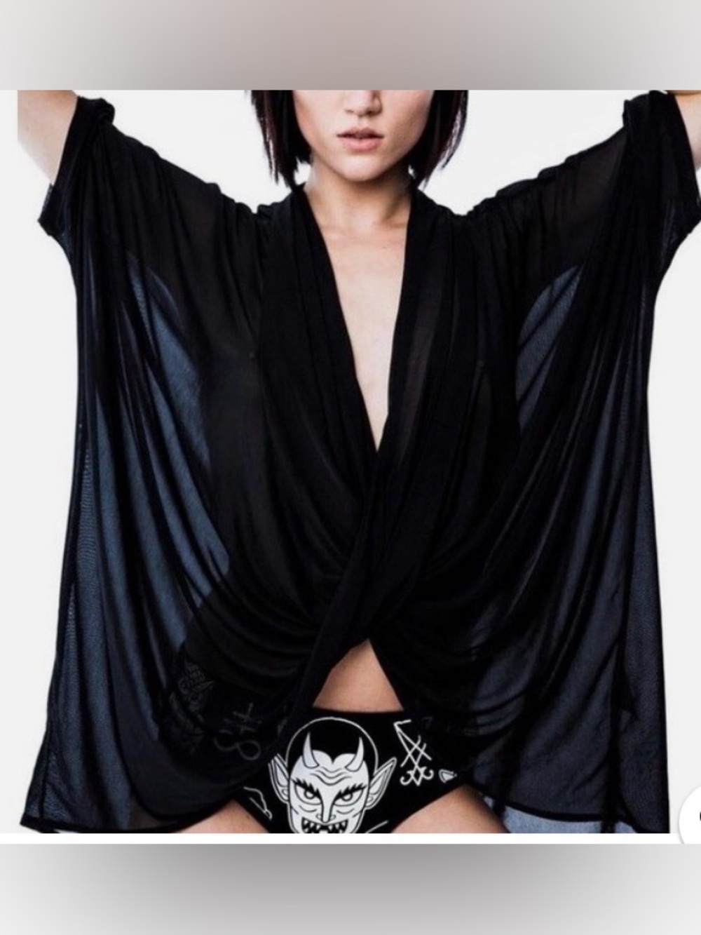 Killstar shadow mesh tunic vintage os